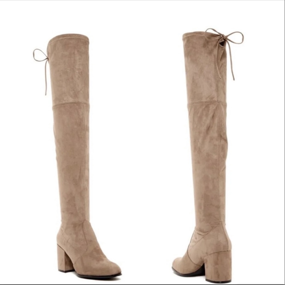 Steve Madden Slayer Taupe Over the Knee Boots